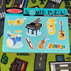 Melissa & Doug Musical Instruments Sound Puzzle - Blue, Yellow, Red